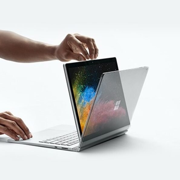 Microsoft Surface Book 2 in the process of detaching the screen