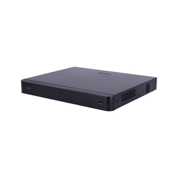 The UNIARCH NVR-216S2-P16 is a 16-channel NVR that supports Ultra 265, H.265, and H.264 video compression with 4K HDMI output. It features 16 PoE ports, supports up to 2 SATA HDDs with a maximum capacity of 10TB each, and offers remote access via web browsers, smartphone apps, and PC software.
