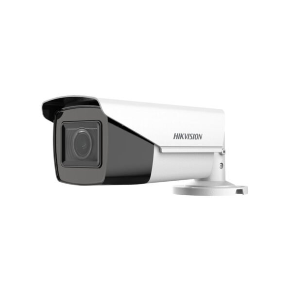 The DS-2CE19H0T-AIT3ZF (2.7-13.5mm) is a 5 MP outdoor bullet camera with a motorized varifocal lens offering 95° to 26° horizontal FOV. It supports Digital WDR, Smart IR, and provides up to 40 meters of night vision with its IR technology. The camera supports four video signal formats (TVI, AHD, CVI, CVBS) and is IP67-rated for protection against dust and water. The DS-2CE19H0T-AIT3ZF (2.7-13.5mm) is a 5 MP outdoor bullet camera with a motorized varifocal lens offering 95° to 26° horizontal FOV. It supports Digital WDR, Smart IR, and provides up to 40 meters of night vision with its IR technology. The camera supports four video signal formats (TVI, AHD, CVI, CVBS) and is IP67-rated for protection against dust and water.