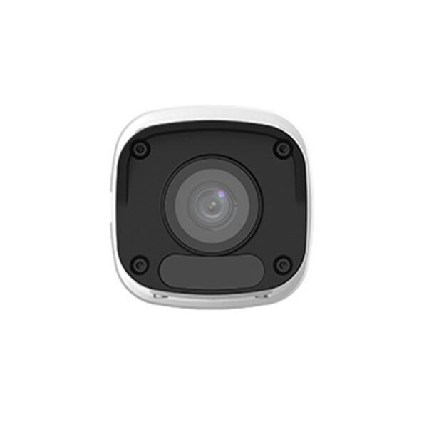 Front view of the IPC2122LB-SF40K-A camera, showcasing its sleek mini bullet design and robust build.