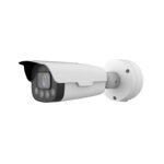 Angled right-side view of HC121@TS8C-Z 2MP ANPR Bullet Camera featuring motorized zoom lens and robust metal housing.