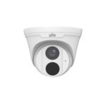 Front view of IPC3613LB-AF28K-G 3MP HD IR Eyeball Network Camera showcasing its compact design and IR LEDs.