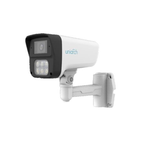 The IPC-B213-APF40W is a 3MP outdoor bullet camera featuring Smart IR technology with a 50m night vision and 30m white light range, Ultra 265 compression, PoE, and a built-in microphone for audio surveillance. Its robust IP67 rating ensures it is ideal for outdoor use in harsh conditions.