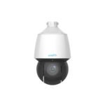 The IPC-P4P4-X25 is a 4MP PTZ network camera with 25x optical zoom and 100m IR range. It supports Ultra 265, H.265, and H.264 compression, smart intrusion prevention, and is housed in an IP67 and IK10 vandal-resistant casing for outdoor use.