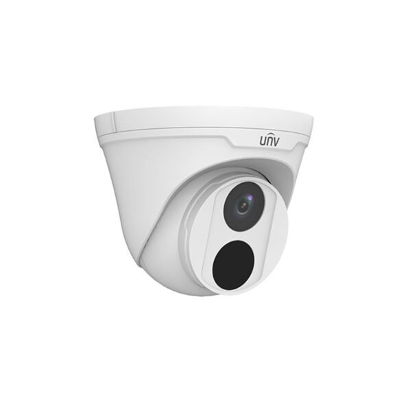 Angled left-side view of IPC3613LR3-PF28-F 3MP HD IR Fixed Dome Network Camera showcasing its 3-axis adjustment and compact size.
