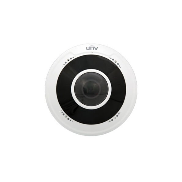 Front view of IPC815SB-ADF14K-I0 5MP Fisheye Fixed Dome Network Camera showing the fisheye lens.