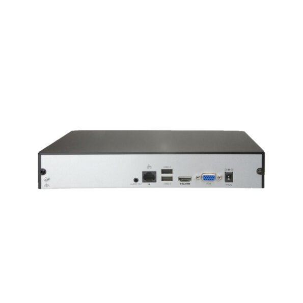 The UNIARCH NVR-116E2 is a feature-rich 16-channel NVR supporting Ultra 265/H.265/H.264 video compression and 8MP recording resolution. It offers simultaneous HDMI and VGA output, allowing high-definition display, and supports up to 16 IP cameras. With 1 SATA HDD capacity up to 6TB and cloud upgrade functionality, this NVR is ideal for medium to large-scale surveillance systems.