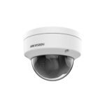 The DS-2CD1123G0E-I (2.8mm) is a 2 MP outdoor/indoor dome camera featuring Smart IR technology with a range of up to 30 meters, Digital WDR, 3D DNR, and support for motion detection, video tampering alarms, and privacy masking. It is also IK10 vandal-resistant and IP67-rated for water and dust resistance.