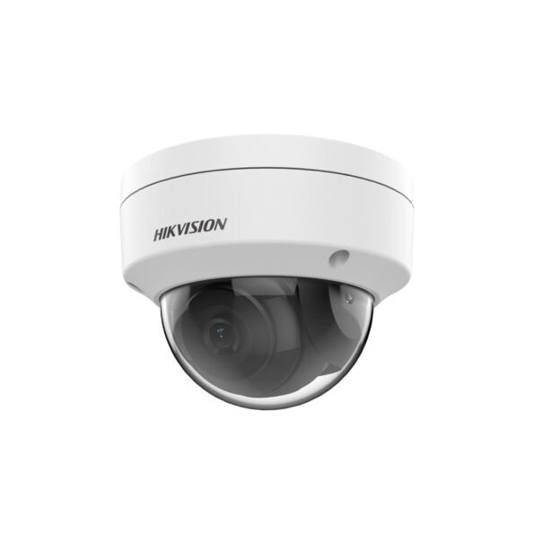 DS-2CD1143G0-I (4mm) - 4 MP Fixed Dome Network Camera with 4 mm fixed lens and EXIR 2.0 technology for night vision up to 30 meters. It is IP67 water and dust resistant and IK10 vandal resistant, featuring H.265+ compression technology for efficient storage. Ideal for both indoor and outdoor environments.