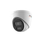 This 4 MP ColorVu fixed turret camera provides high-quality, 24/7 color imaging with advanced low-light performance. It supports H.265+ compression technology, is IP67-rated for water and dust resistance, and includes a built-in microphone for enhanced audio performance.