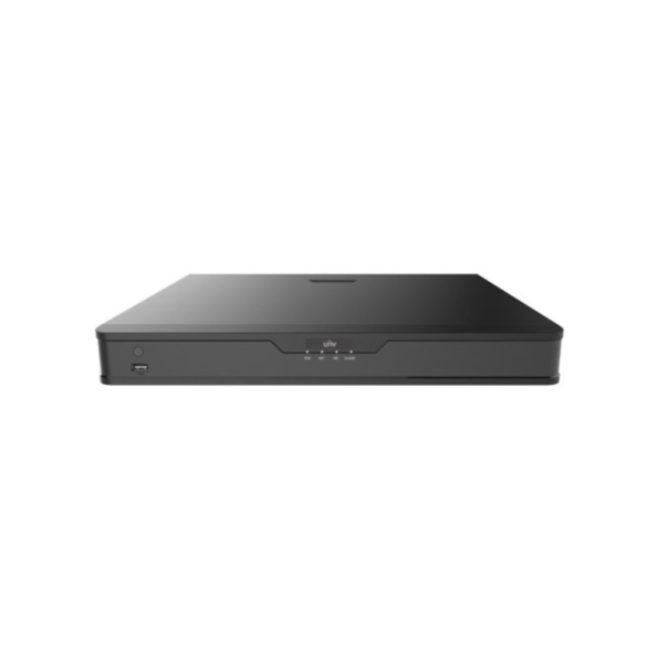 The NVR UNV 501-16B is a versatile network video recorder capable of decoding multiple high-resolution streams, including up to 16MP. It supports advanced compression formats such as Ultra 265, H.265, and H.264, optimizing bandwidth without sacrificing image quality. With 16-ch IP Video Input and smart detection features like Face Detection and People Counting, this NVR is ideal for large-scale surveillance systems. It offers two-way audio support and flexible display outputs with HDMI and VGA. The NVR is built for reliability, with DC 12V power supply and a robust temperature range of -10°C to 55°C, ensuring stable operation in various environments.